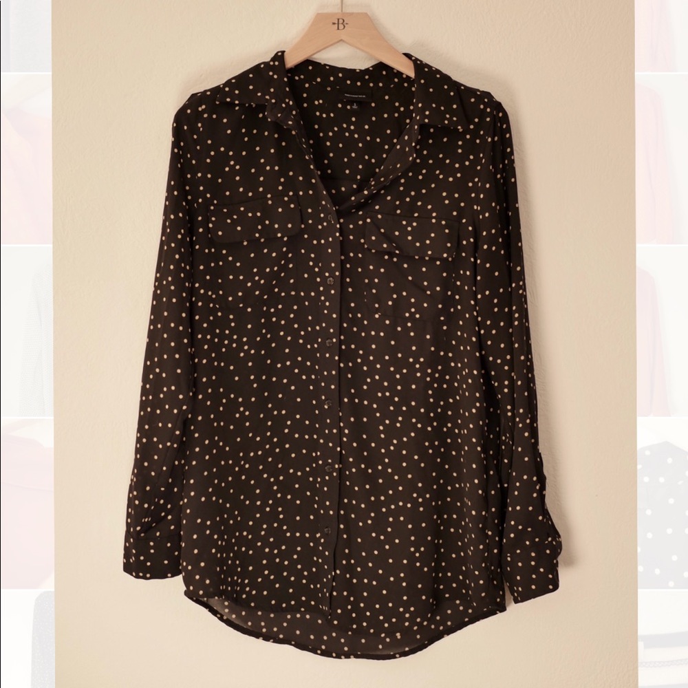 Who What Wear polka dot blouse